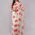 White pure linen printed saree with blouse