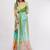 Multicolor pure linen colourblocked saree with blouse