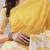 Yellow pure linen dyed saree with blouse