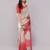 Off white pure linen striped saree with blouse