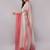 Off white pure linen striped saree with blouse