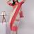 Off white pure linen striped saree with blouse