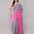 Multicolor pure linen striped saree with blouse