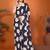 Navy blue georgette printed saree with blouse