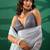 Blue net solid saree with blouse