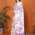 White pure linen printed saree with blouse