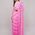 Pink pure linen printed saree with blouse