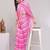 Pink pure linen printed saree with blouse