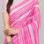 Pink pure linen printed saree with blouse