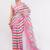 Multicolor pure linen striped saree with blouse
