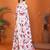 White pure linen printed saree with blouse