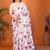 White pure linen printed saree with blouse