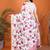 White pure linen printed saree with blouse