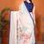 Off white pure linen printed saree with blouse