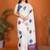 White pure linen printed saree with blouse