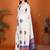 White pure linen printed saree with blouse