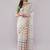 White pure linen woven design saree with blouse