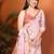 Pink pure linen printed saree with blouse