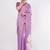 Lavender pure linen printed saree with blouse