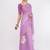 Lavender pure linen printed saree with blouse