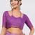 Lavender pure linen printed saree with blouse