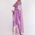 Lavender pure linen printed saree with blouse