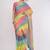 Multicolor pure linen striped saree with blouse