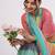 Multicolor pure linen striped saree with blouse