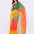 Multicolor pure linen printed saree with blouse