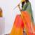 Multicolor pure linen printed saree with blouse