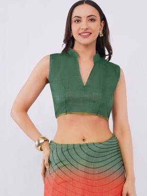 Multicolor pure linen printed saree with blouse 4