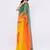 Multicolor pure linen printed saree with blouse