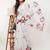 White pure linen printed saree with blouse