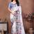 White pure linen printed saree with blouse