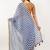 White pure linen printed saree with blouse