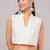 White pure linen printed saree with blouse