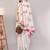 White pure linen printed saree with blouse