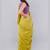 Olive blended cotton solid saree with blouse