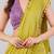 Olive blended cotton solid saree with blouse