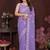Lavender pure georgette embroidered saree with blouse