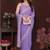 Lavender pure georgette embroidered saree with blouse