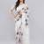 Off white silk blend printed saree with blouse