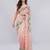 Peach silk blend woven design saree with blouse