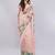 Peach silk blend woven design saree with blouse