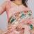 Peach silk blend woven design saree with blouse