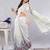 Off white silk blend printed saree with blouse