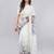 Off white silk blend printed saree with blouse