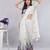 Off white silk blend printed saree with blouse