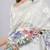 Off white silk blend printed saree with blouse