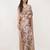 Beige silk blend printed saree with blouse